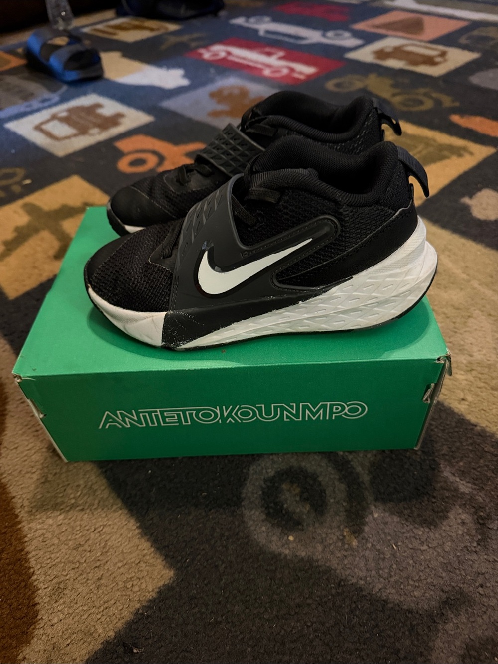 Nike Black and White Kids' Velcro Sneakers